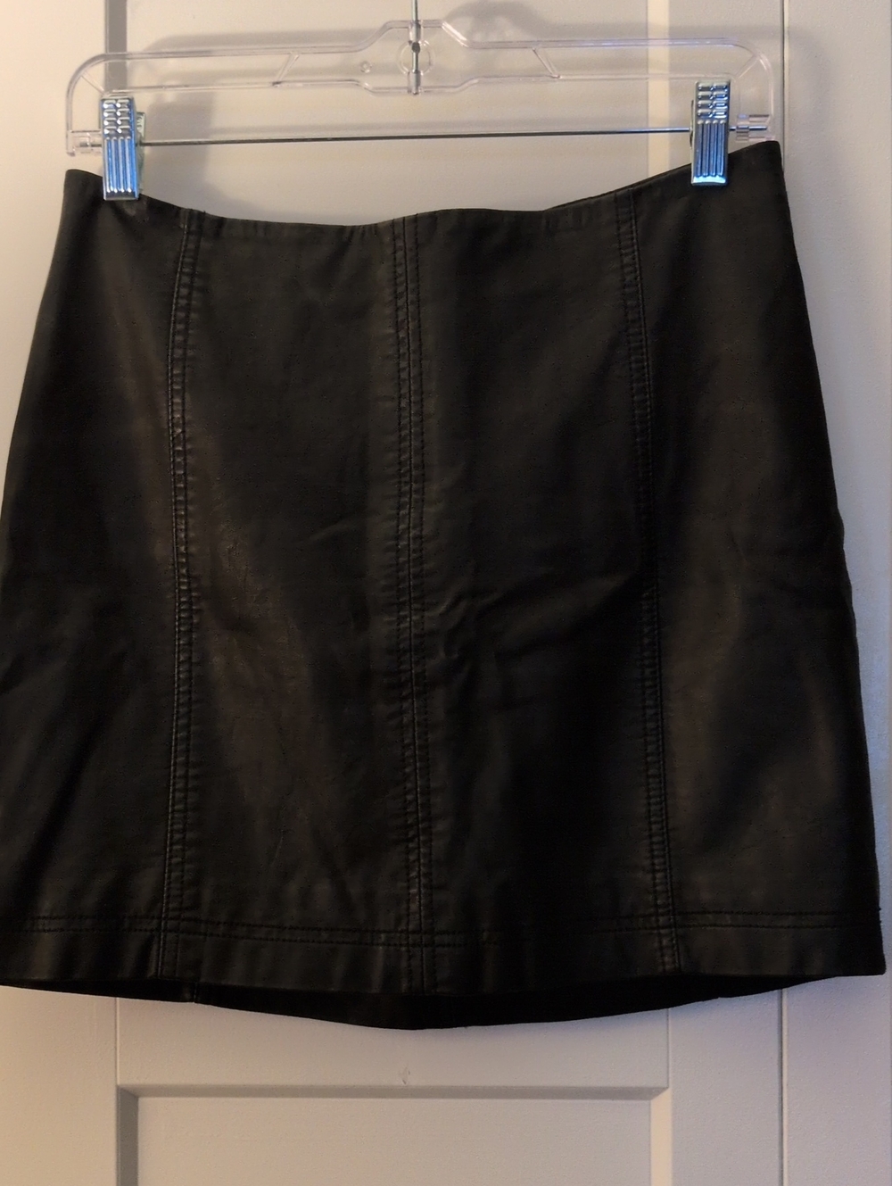 Free People Black Faux Leather Mini Skirt